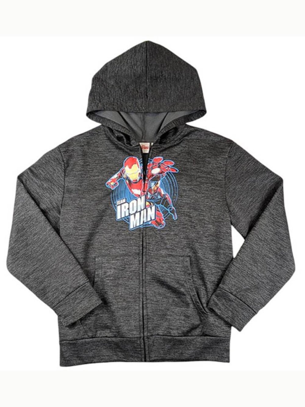 Marvel Iron Man Full Zip Hoodie Youth XL Gray Captain‎ America Civil War Graphic